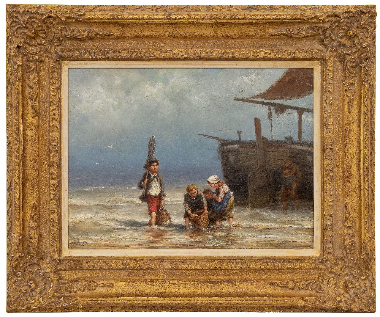 Koekkoek J.H.B. | Johannes Hermanus Barend 'Jan H.B.' Koekkoek | Paintings offered for sale | Junge Fischer am Strand, oil on canvas 25.0 x 33.8 cm, signed l.l. Koekkoek J.H.B. | Johannes Hermanus Barend 'Jan H.B.' Koekkoek | Paintings offered for sale | Junge Fischer am Strand, oil on canvas 25.0 x 33.8 cm, signed l.l.