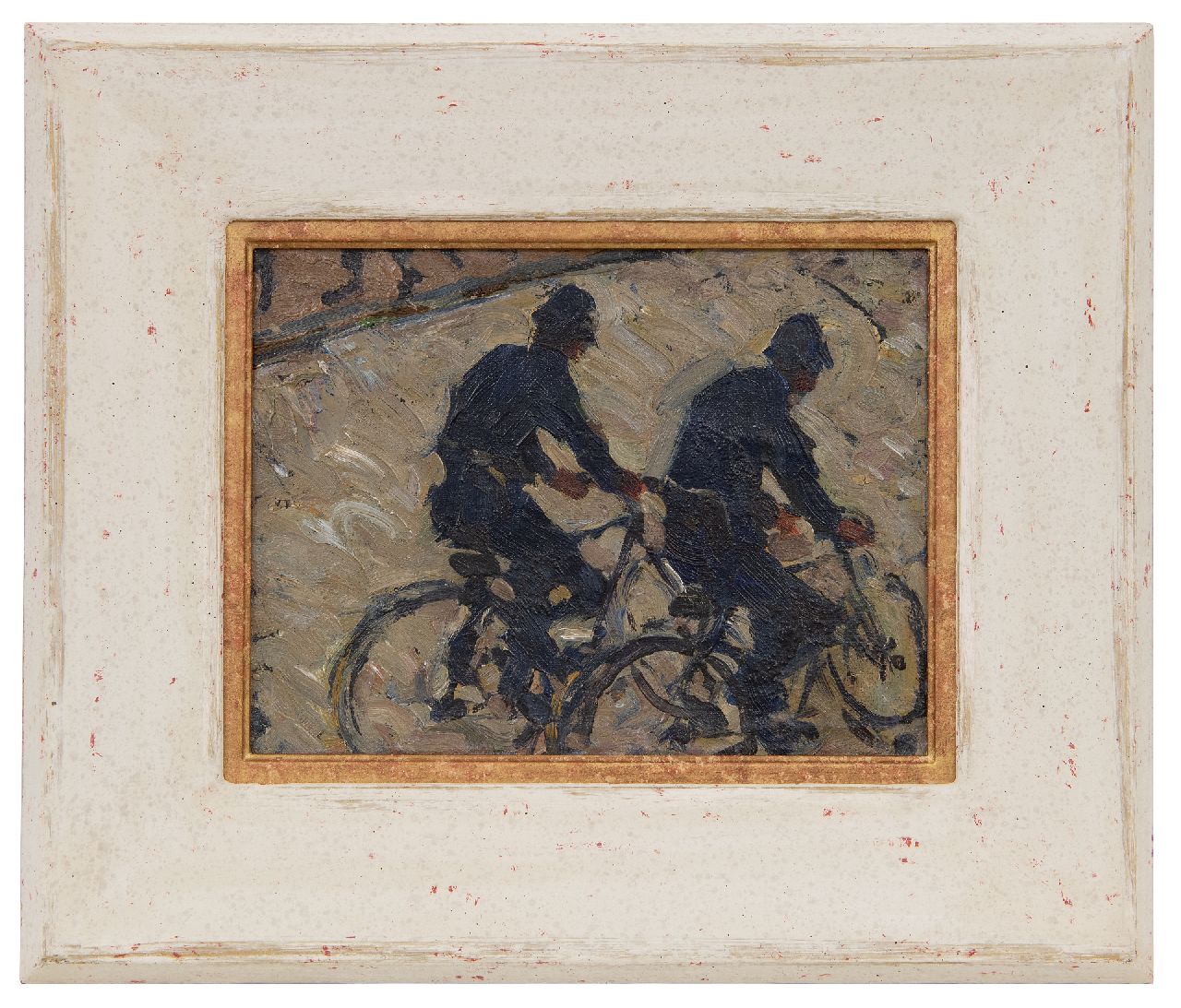 Dijkstra J. | Johannes 'Johan' Dijkstra | Paintings offered for sale | Two cycling police officers, oil on canvas laid down on panel 21.4 x 28.0 cm Dijkstra J. | Johannes 'Johan' Dijkstra | Paintings offered for sale | Two cycling police officers, oil on canvas laid down on panel 21.4 x 28.0 cm