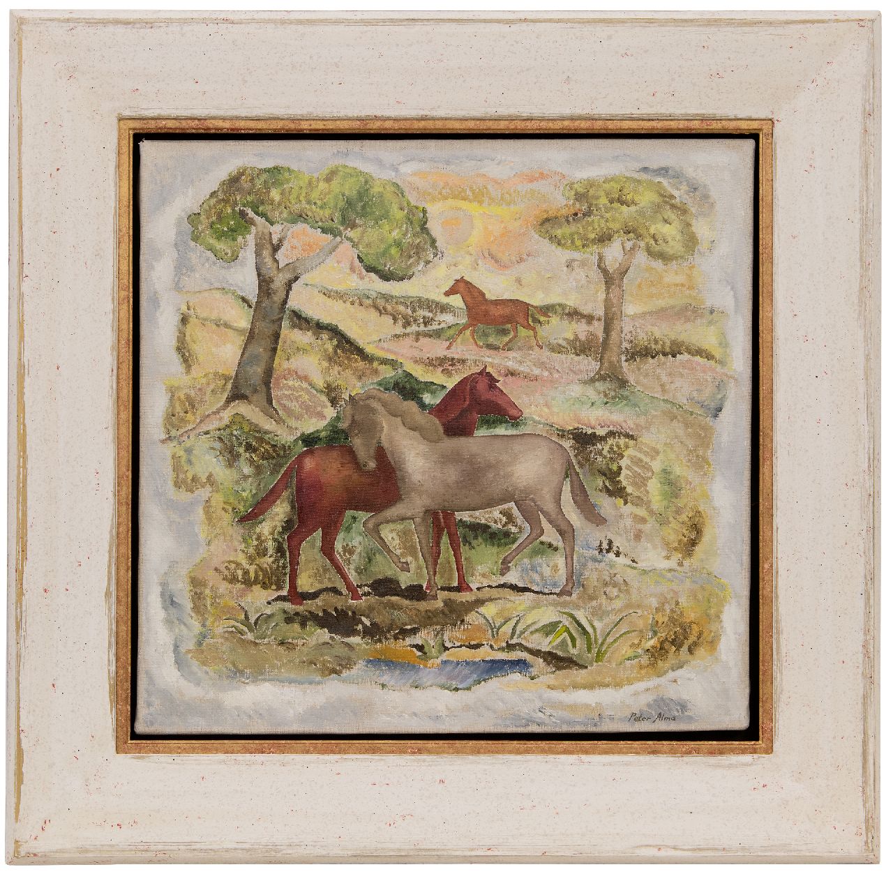 Alma P. | Petrus 'Peter' Alma | Paintings offered for sale | The Horses, oil on canvas 48.7 x 50.3 cm, signed l.r. Alma P. | Petrus 'Peter' Alma | Paintings offered for sale | The Horses, oil on canvas 48.7 x 50.3 cm, signed l.r.