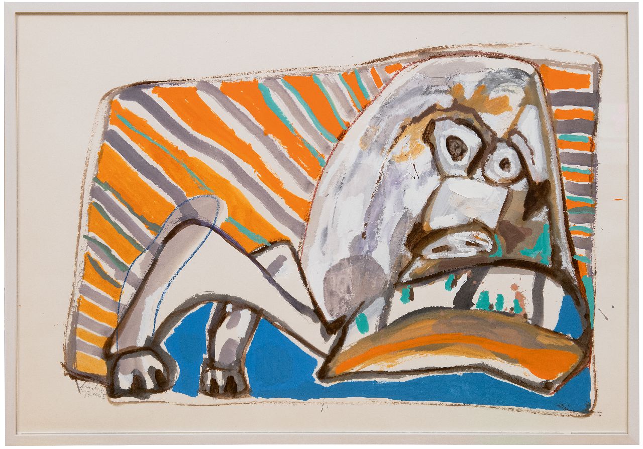 Lucebert (Lubertus Jacobus Swaanswijk) | Lucebert (Lubertus Jacobus Swaanswijk) | Watercolours and drawings offered for sale | Waakhond II (Watch dog II), gouache on paper 70.0 x 100.3 cm, signed l.l. and dated 77.VIII.5 Lucebert (Lubertus Jacobus Swaanswijk) | Lucebert (Lubertus Jacobus Swaanswijk) | Watercolours and drawings offered for sale | Waakhond II (Watch dog II), gouache on paper 70.0 x 100.3 cm, signed l.l. and dated 77.VIII.5