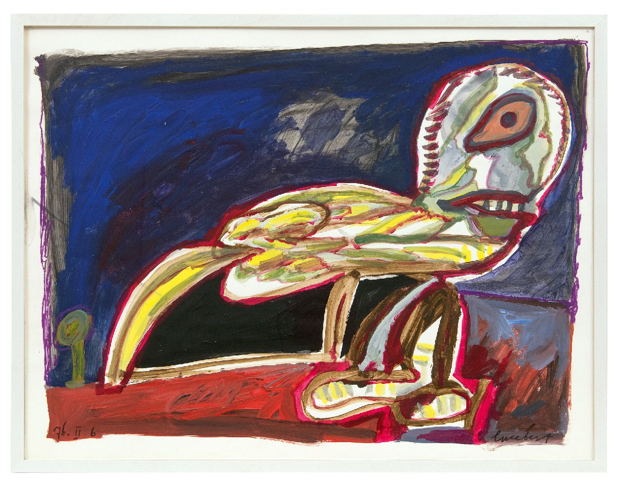Lucebert (Lubertus Jacobus Swaanswijk) | Lucebert (Lubertus Jacobus Swaanswijk) | Watercolours and drawings offered for sale | Without title (bird figure), gouache on paper 50.0 x 65.0 cm, signed l.r. and dated l.r. 76. II. 6 Lucebert (Lubertus Jacobus Swaanswijk) | Lucebert (Lubertus Jacobus Swaanswijk) | Watercolours and drawings offered for sale | Without title (bird figure), gouache on paper 50.0 x 65.0 cm, signed l.r. and dated l.r. 76. II. 6