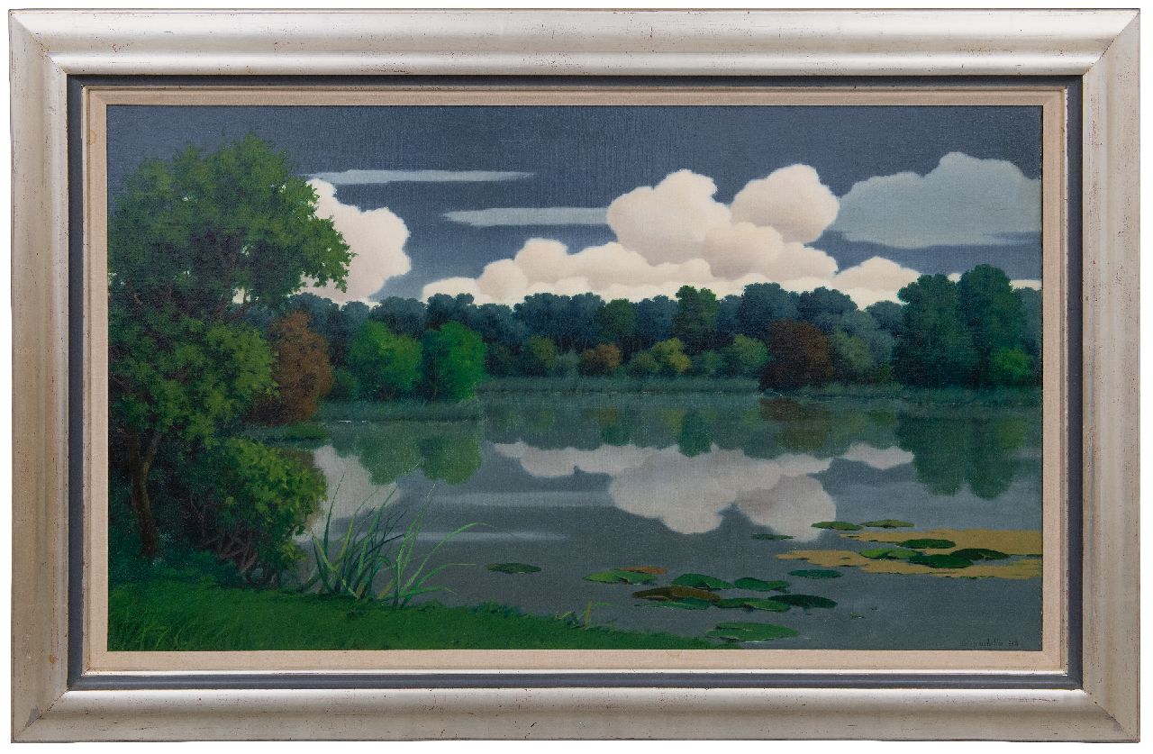 Ven W. van der | Willem van der Ven | Paintings offered for sale | Forest lake with reflection of clouds, near Vriezenveen, oil on canvas 60.0 x 99.6 cm, signed l.r. and dated 1948 Ven W. van der | Willem van der Ven | Paintings offered for sale | Forest lake with reflection of clouds, near Vriezenveen, oil on canvas 60.0 x 99.6 cm, signed l.r. and dated 1948