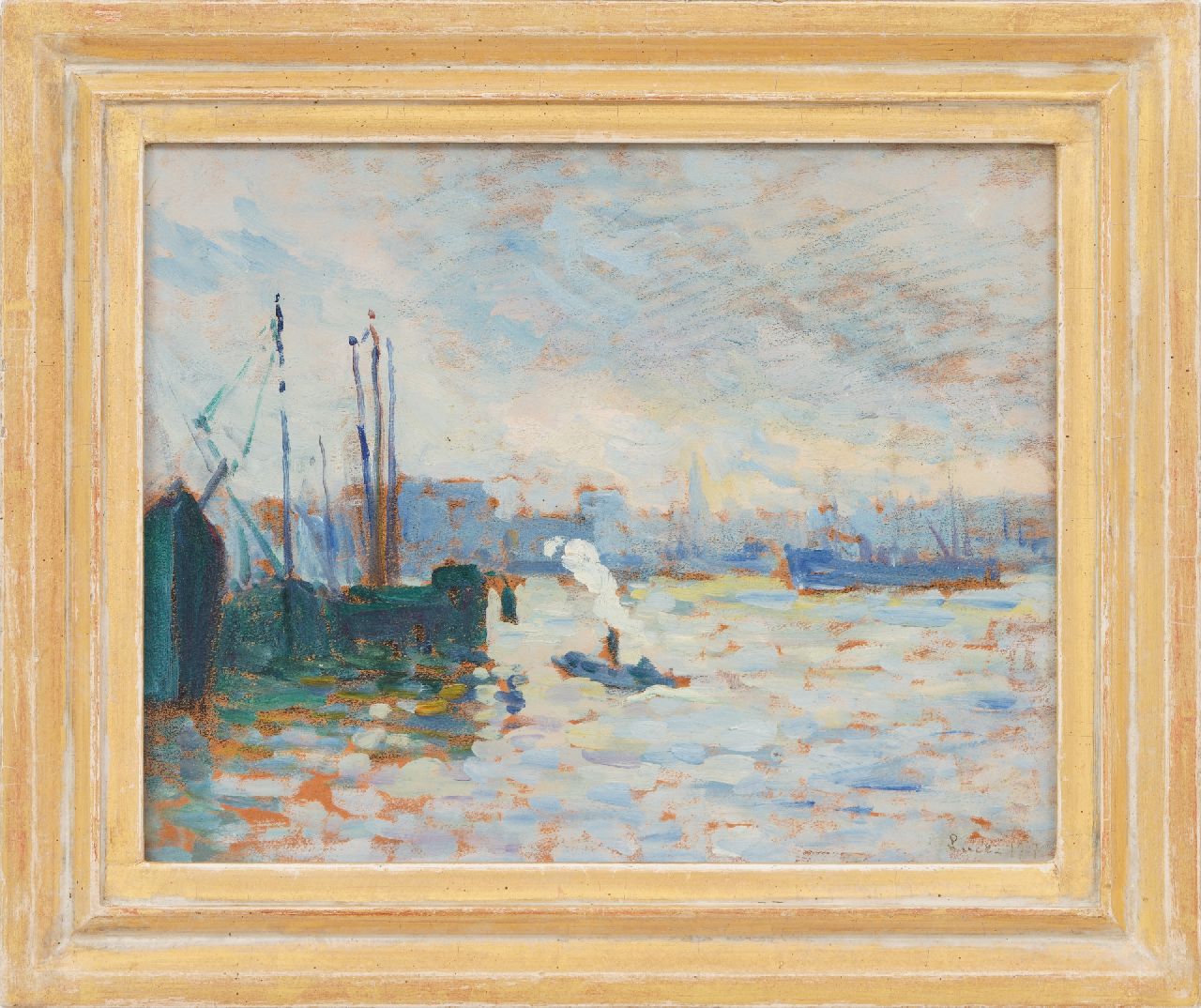 Luce M.  | Maximilien Luce | Paintings offered for sale | The Maas at Feijenoord, Rotterdam, oil on painter's board 27.1 x 34.2 cm, dated 1907