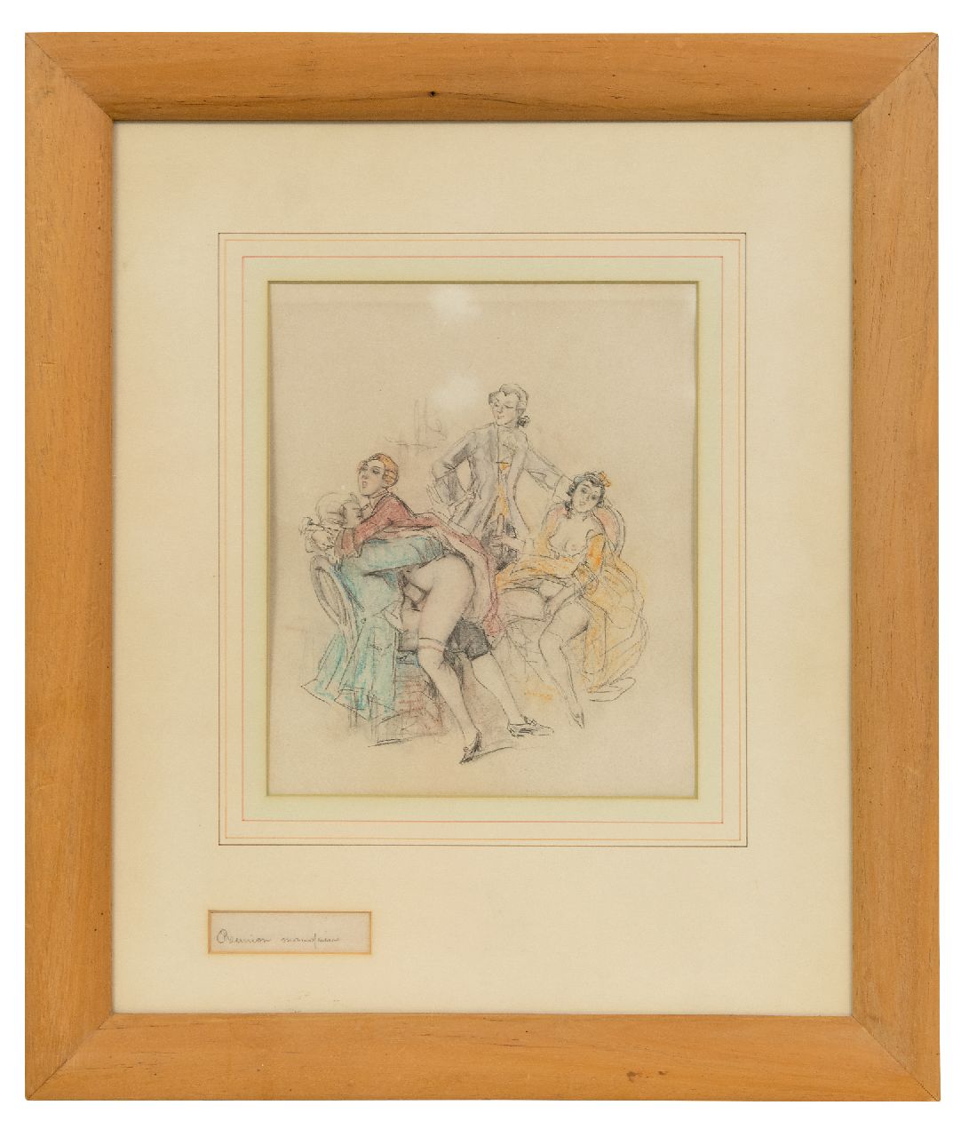 Poulton T.L. | Thomas Leycester 'Tom' Poulton, Réunion mondaine monogamous Monogamous party, coloured pencil on paper 21.5 x 18.0 cm Poulton T.L. | Thomas Leycester 'Tom' Poulton, Réunion mondaine monogamous Monogamous party, coloured pencil on paper 21.5 x 18.0 cm