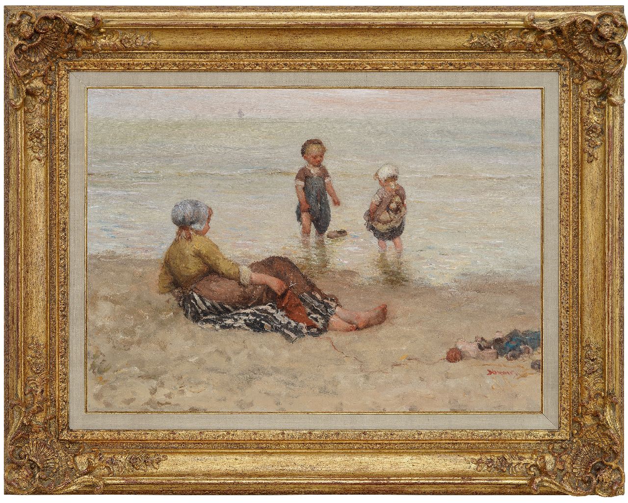 Blommers B.J.  | Bernardus Johannes 'Bernard' Blommers | Paintings offered for sale | Paddling in the sea, oil on canvas 48.0 x 67.5 cm, signed l.r.