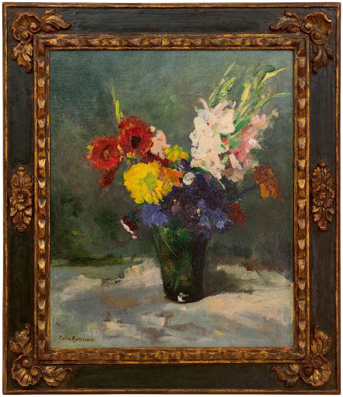Ritsema J.J.  | Jacoba Johanna 'Coba' Ritsema | Paintings offered for sale | Flower bouquet, oil on canvas 60.5 x 49.5 cm, signed l.l.