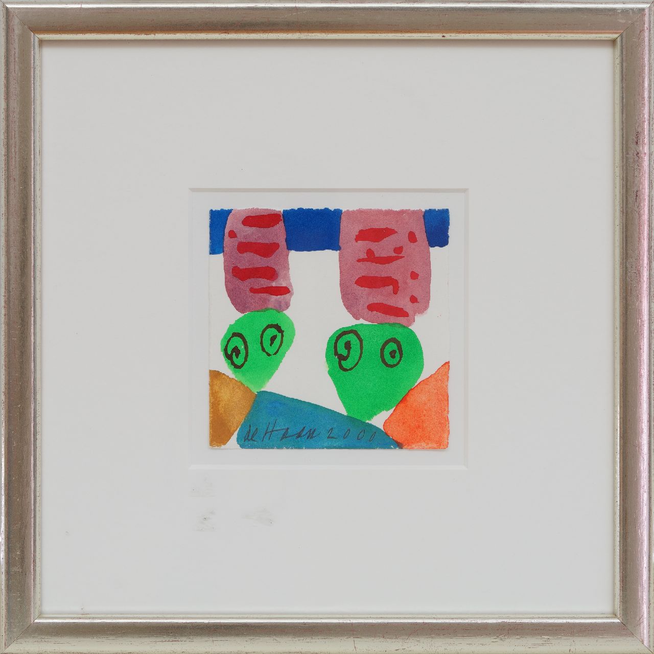 Haan J. de | Jurjen de Haan | Watercolours and drawings offered for sale | Composition, gouache on paper 12.0 x 12.0 cm, signed l.c. and dated 2000 Haan J. de | Jurjen de Haan | Watercolours and drawings offered for sale | Composition, gouache on paper 12.0 x 12.0 cm, signed l.c. and dated 2000