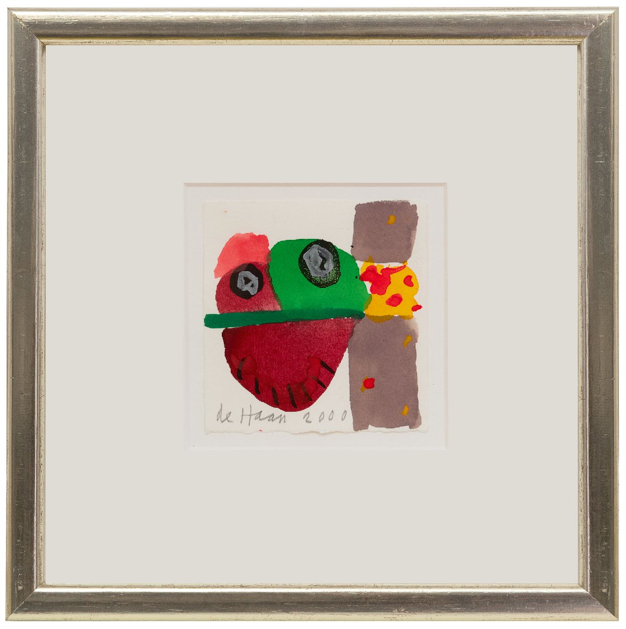 Haan J. de | Jurjen de Haan | Watercolours and drawings offered for sale | Composition, gouache on paper 12.2 x 12.0 cm, signed l.l. and dated 2000