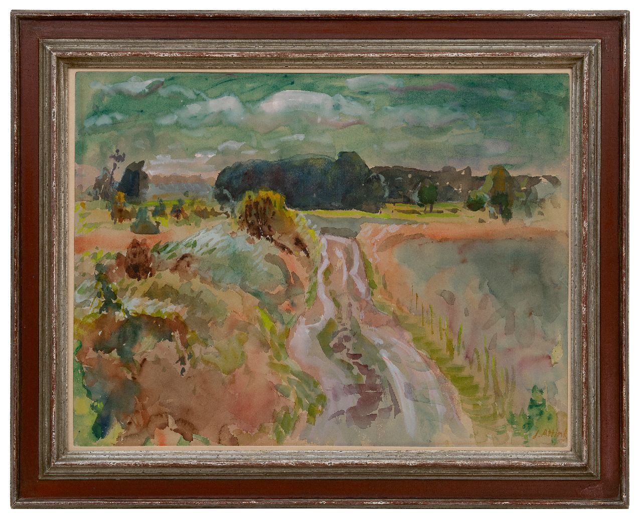 Altink J. | Jan Altink | Watercolours and drawings offered for sale | Country road, Groningen, gouache on paper 50.5 x 65.7 cm, signed l.r. and dated '51 Altink J. | Jan Altink | Watercolours and drawings offered for sale | Country road, Groningen, gouache on paper 50.5 x 65.7 cm, signed l.r. and dated '51