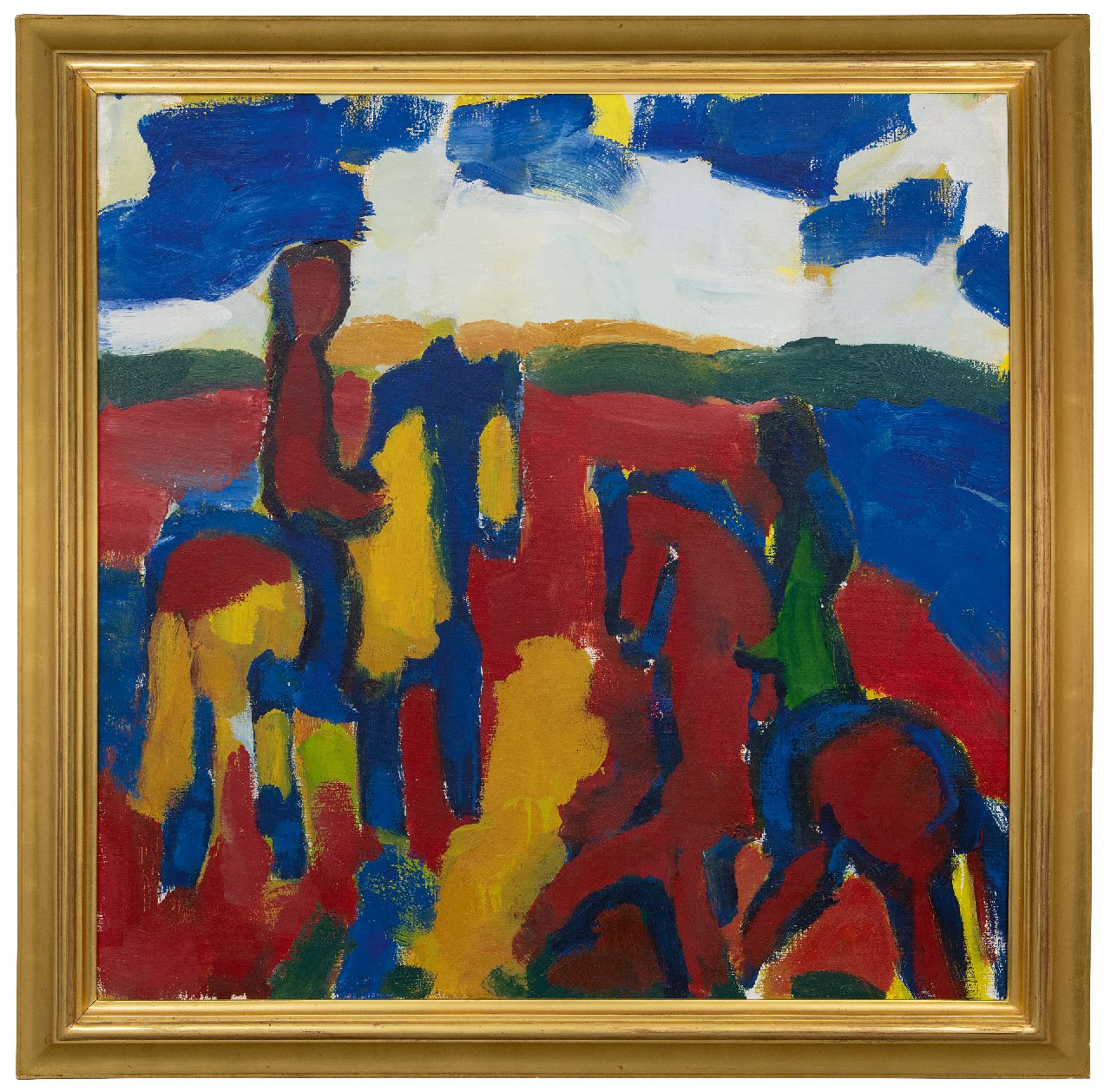 Benner G. | Gerrit Benner | Paintings offered for sale | Riders in a landscape, oil on canvas 90.1 x 89.9 cm, signed on the reverse and painted ca. 1977 Benner G. | Gerrit Benner | Paintings offered for sale | Riders in a landscape, oil on canvas 90.1 x 89.9 cm, signed on the reverse and painted ca. 1977