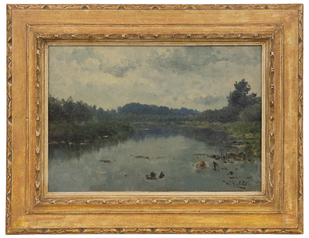 Roelofs W. | Willem Roelofs | Paintings offered for sale | The river Gein, oil on canvas 32.2 x 46.0 cm, signed l.r. and painted ca. 1880 Roelofs W. | Willem Roelofs | Paintings offered for sale | The river Gein, oil on canvas 32.2 x 46.0 cm, signed l.r. and painted ca. 1880