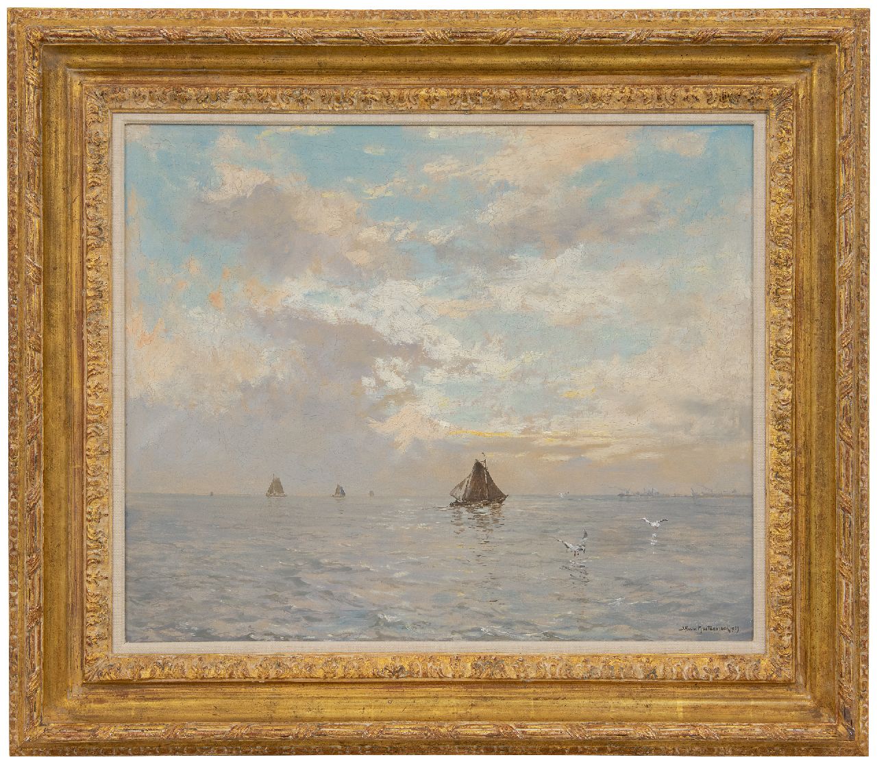 Mastenbroek J.H. van | Johan Hendrik van Mastenbroek | Paintings offered for sale | Evening twilight on the IJsselmeer, oil on canvas 50.2 x 60.3 cm, signed l.r. and dated 1939 Mastenbroek J.H. van | Johan Hendrik van Mastenbroek | Paintings offered for sale | Evening twilight on the IJsselmeer, oil on canvas 50.2 x 60.3 cm, signed l.r. and dated 1939