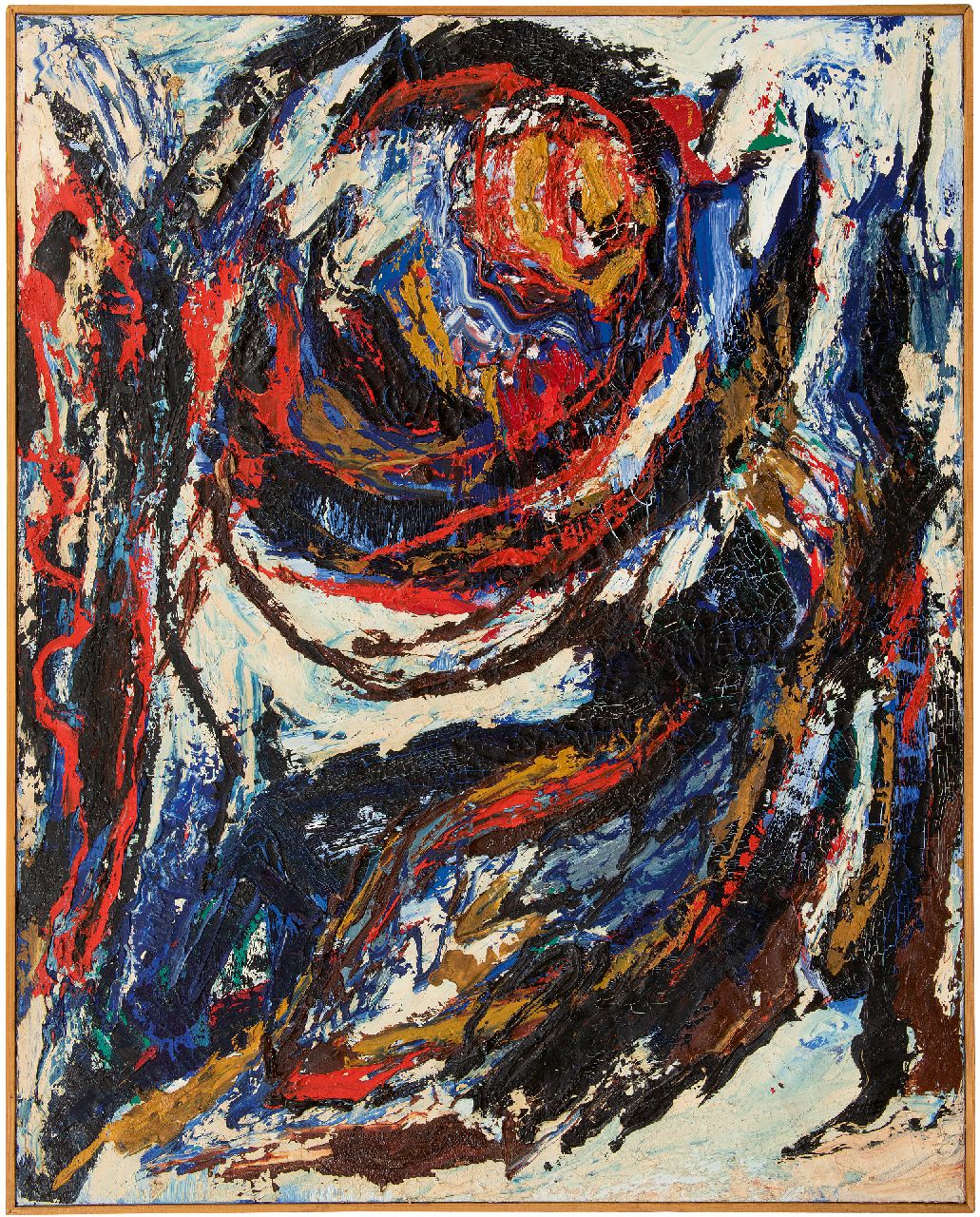 Hunziker F. | Frieda Hunziker | Paintings offered for sale | Vortex, oil on canvas 125.2 x 100.4 cm, signed on stretcher (twice) and executed 1963 Hunziker F. | Frieda Hunziker | Paintings offered for sale | Vortex, oil on canvas 125.2 x 100.4 cm, signed on stretcher (twice) and executed 1963