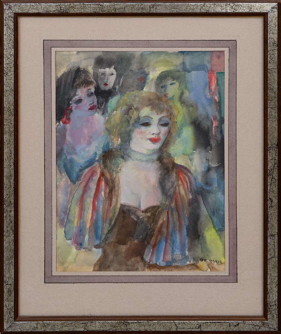 Buck R. de | Raphaël de Buck | Watercolours and drawings offered for sale | Four ladies, watercolour on paper 31.0 x 23.0 cm, signed l.r.