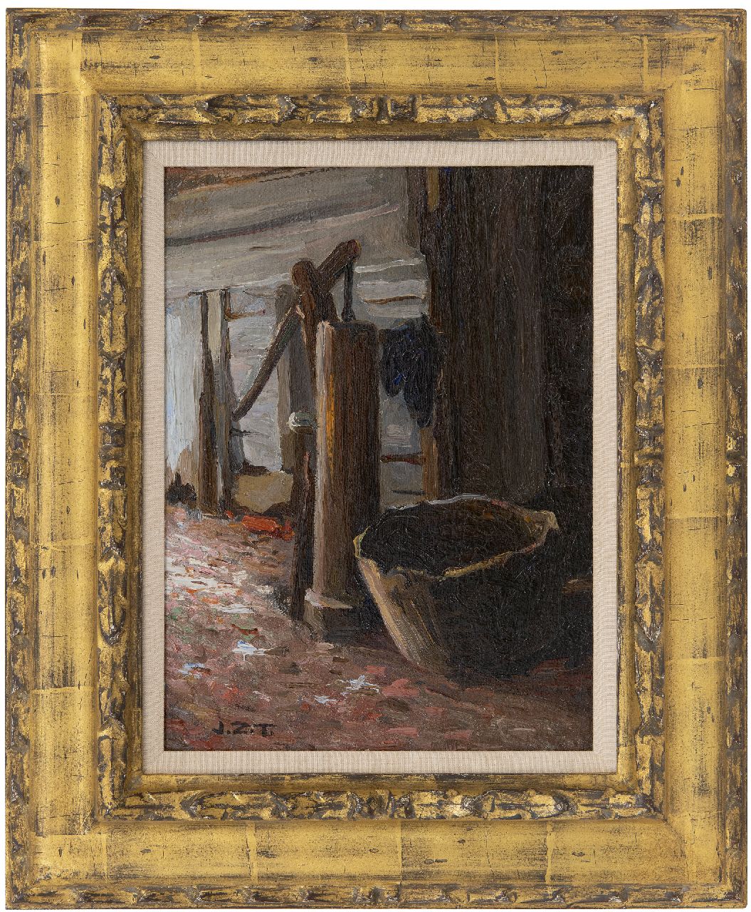 Zoetelief Tromp J.  | Johannes 'Jan' Zoetelief Tromp | Paintings offered for sale | Water pump, oil on canvas laid down on cardboard 31.0 x 23.1 cm, signed l.l. with initials