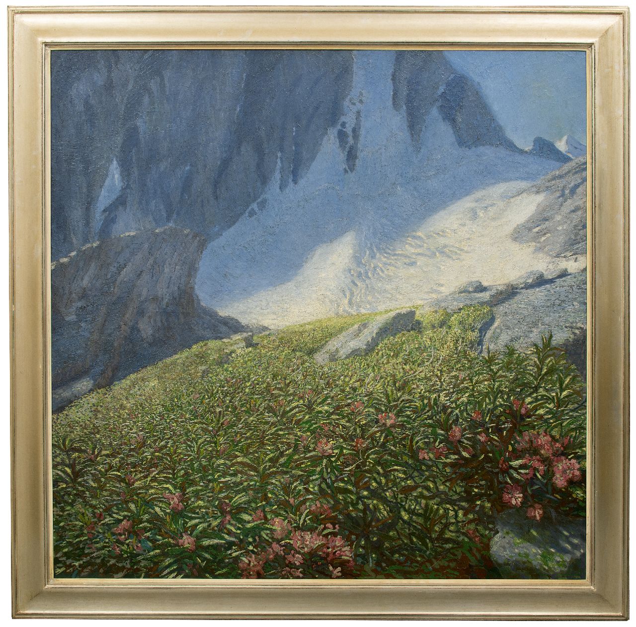 Erler-Samaden E.  | Erich Erler-Samaden | Paintings offered for sale | Flower fields near a glacier, oil on canvas 120.0 x 120.0 cm, signed l.l.