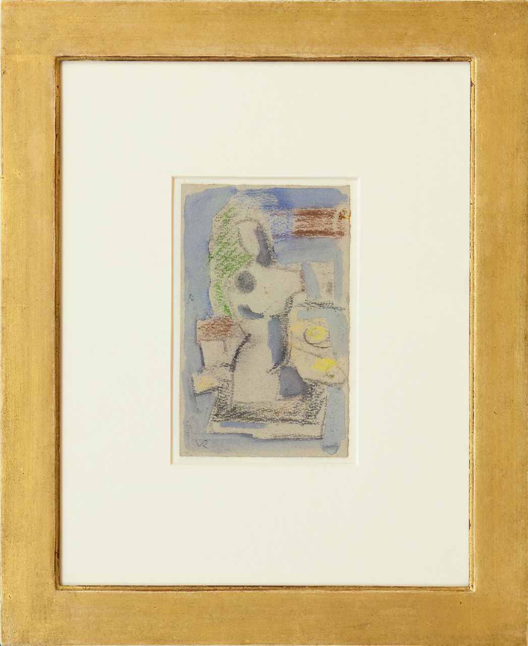 Rees O. van | Otto van Rees | Watercolours and drawings offered for sale | Composition with torso, chalk and watercolour on paper 17.5 x 11.5 cm, painted ca. 1949