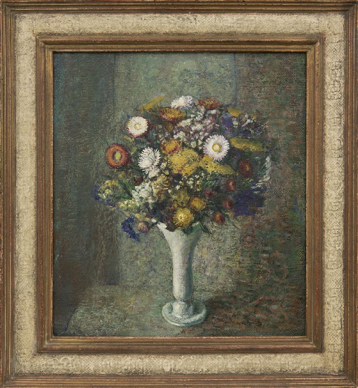 Munnik A.H.  | Andries Hendrik 'Henk' Munnik, A bouquet of dried flowers, oil on canvas 45.7 x 40.5 cm, signed l.r.