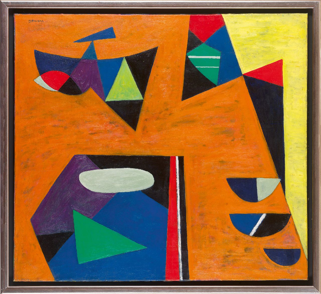 Ittmann H.  | Hans Ittmann, Abstract composition, oil on canvas 90.0 x 100.0 cm, signed u.l.