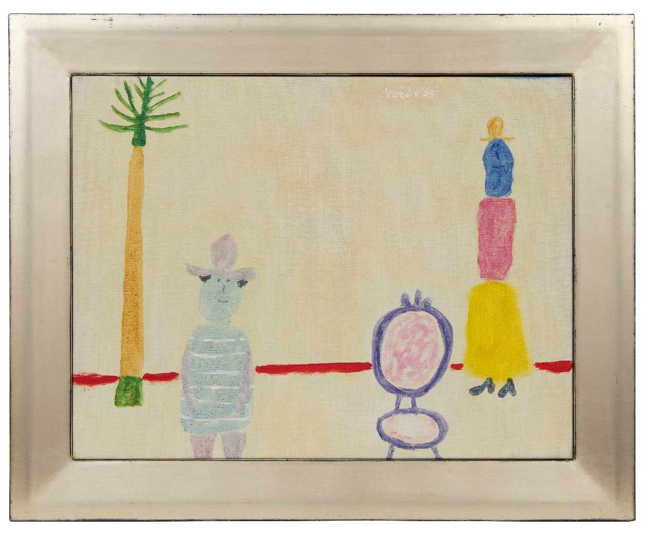 Roëde J.  | Jan Roëde | Paintings offered for sale | Figures and a palmtree, oil on canvas 45.9 x 59.9 cm, signed u.c. and dated '69