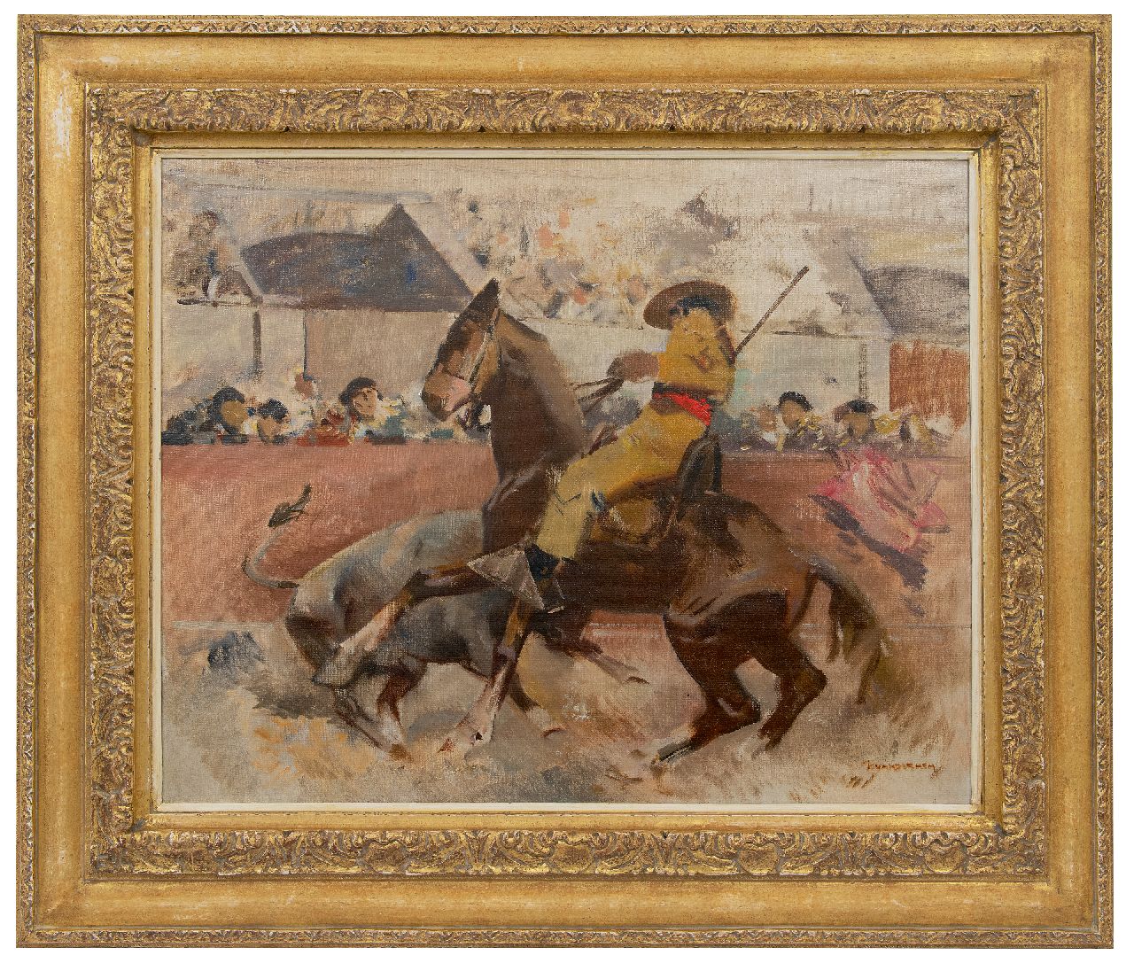 Hem P. van der | Pieter 'Piet' van der Hem, A bullfight, oil on canvas 61.5 x 77.2 cm, signed l.r.