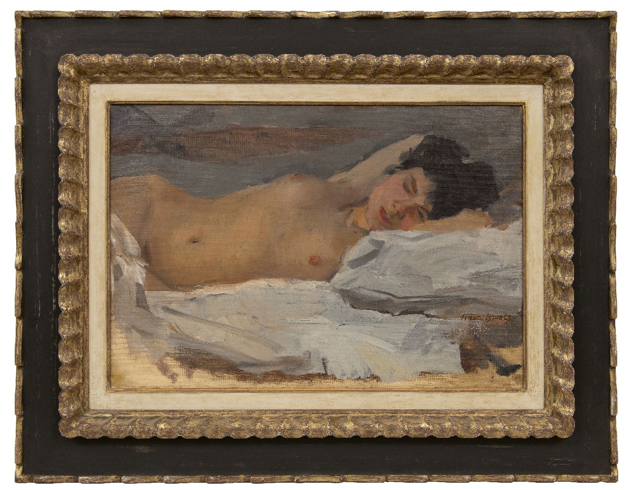Israels I.L.  | 'Isaac' Lazarus Israels, Sleaping nude, oil on canvas 38.1 x 55.1 cm, signed l.r. and painted between 1915-1920