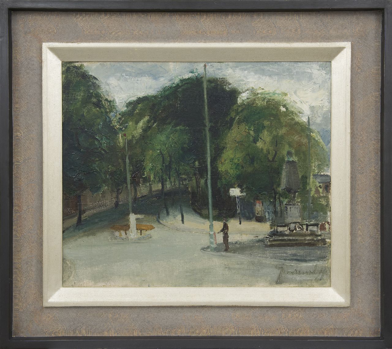 Nanninga J.  | Jacob 'Jaap' Nanninga | Paintings offered for sale | A view from the Plaats, The Hague, oil on canvas 50.5 x 60.5 cm, signed l.r. and painted ca. 1939-1945