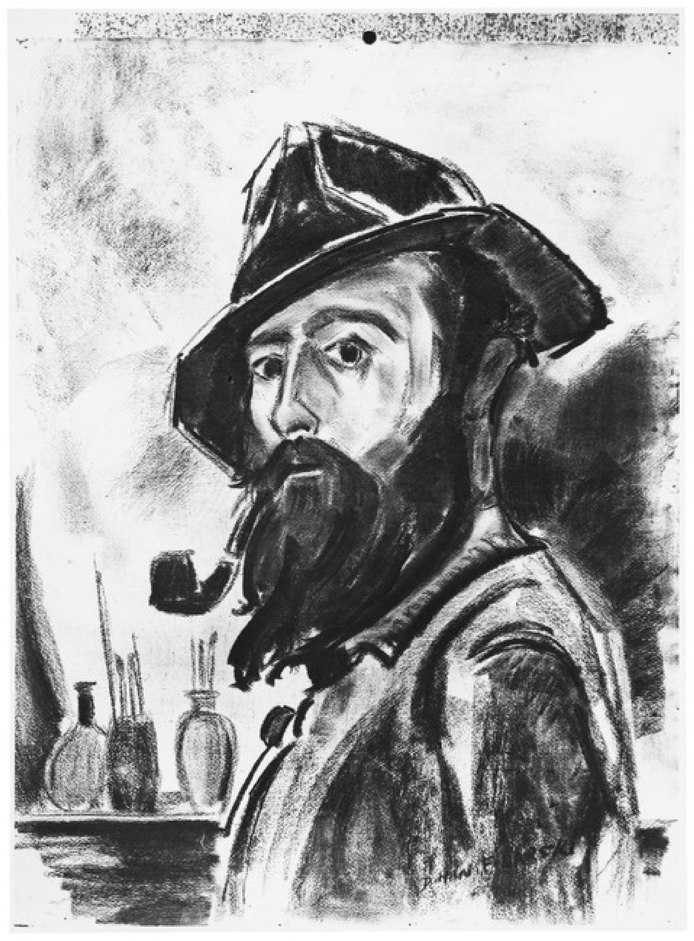 Portrait of artist, painter, watercolourist and draughtsman 'Dirk' Herman Willem Filarski