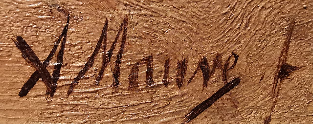 Anton Mauve signatures Wood gatherer with horse-drawn cart