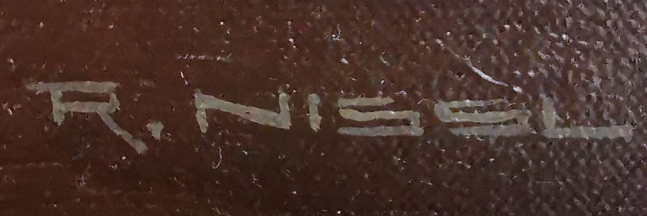 Rudolf Nissl signatures Seated nude on Persian rug