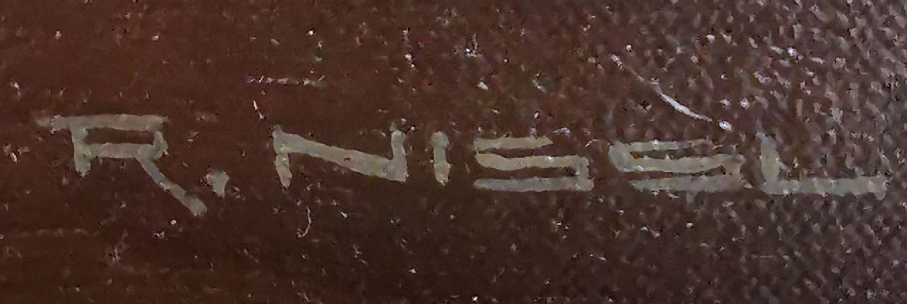 Rudolf Nissl signatures Seated nude on Persian rug