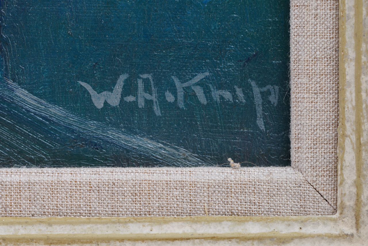 Willem Alexander Knip signatures Prins Hendrikkade with the Schreierstoren in Amsterdam