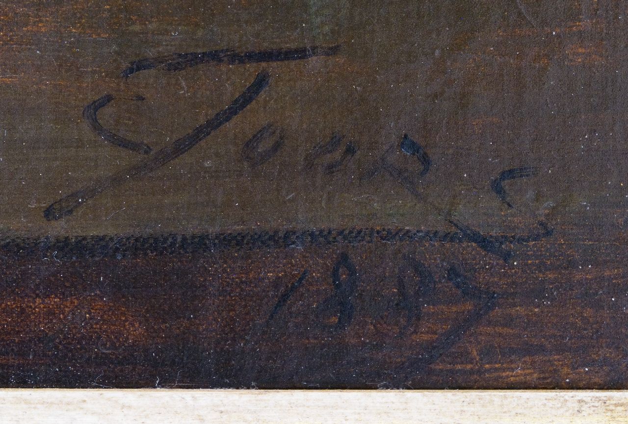 Eugeen Joors signatures Roses in a glass vase