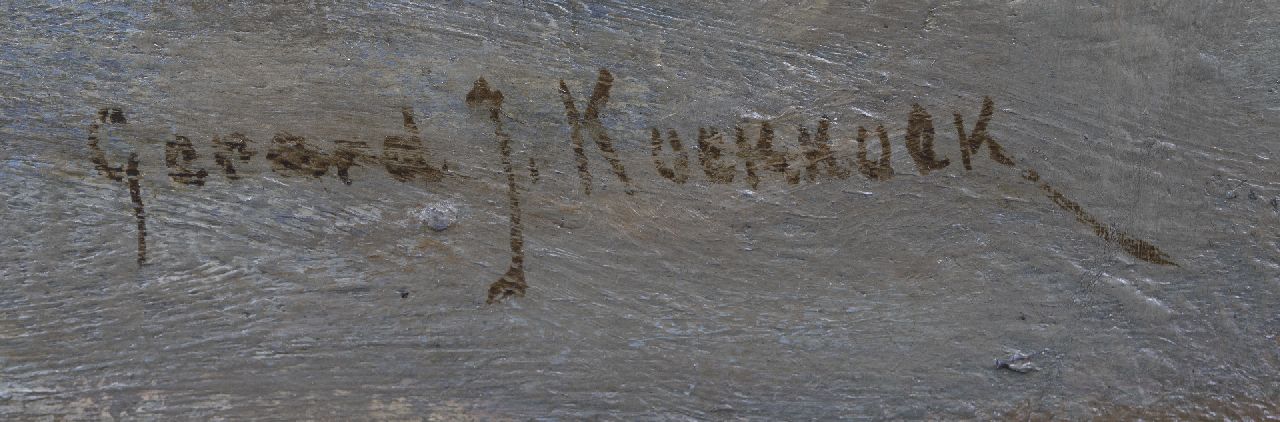 Gerard Koekkoek signatures A moored coaster