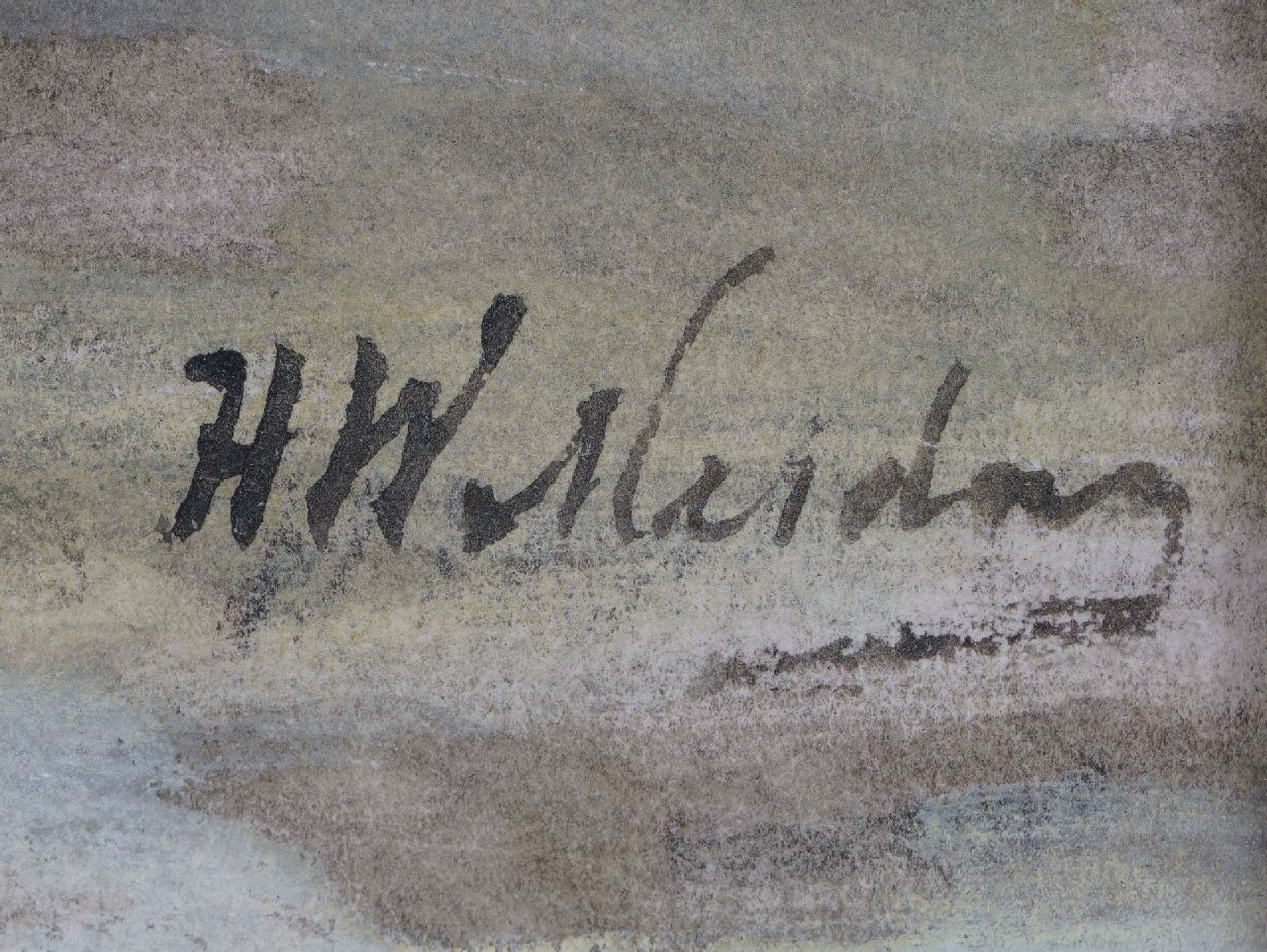 Hendrik Willem Mesdag signatures At anchor in the surf