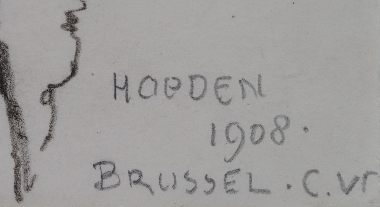 Cornelis Vreedenburgh signatures The latest hat fashion in Brussels, 1908