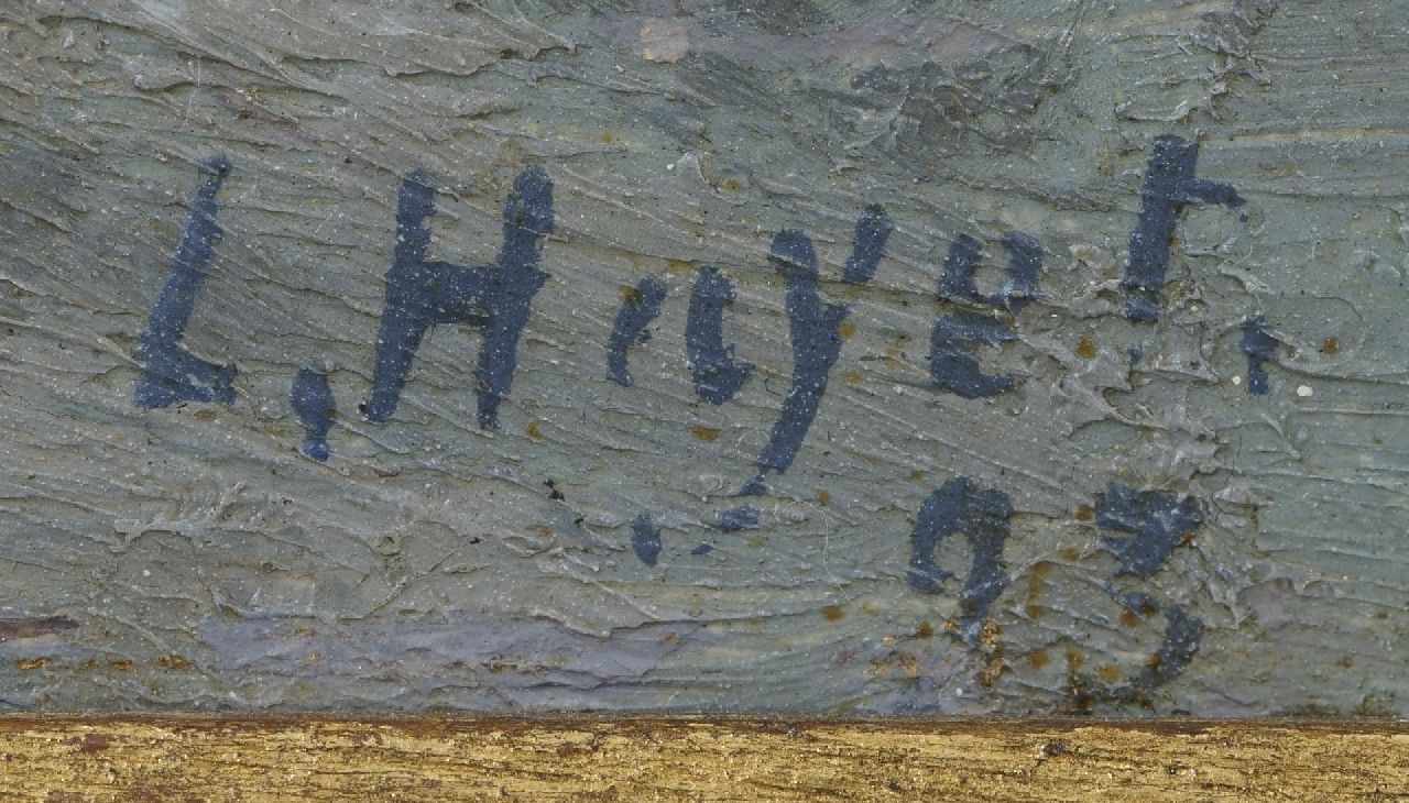 Louis Hayet signatures Strolling in the rain