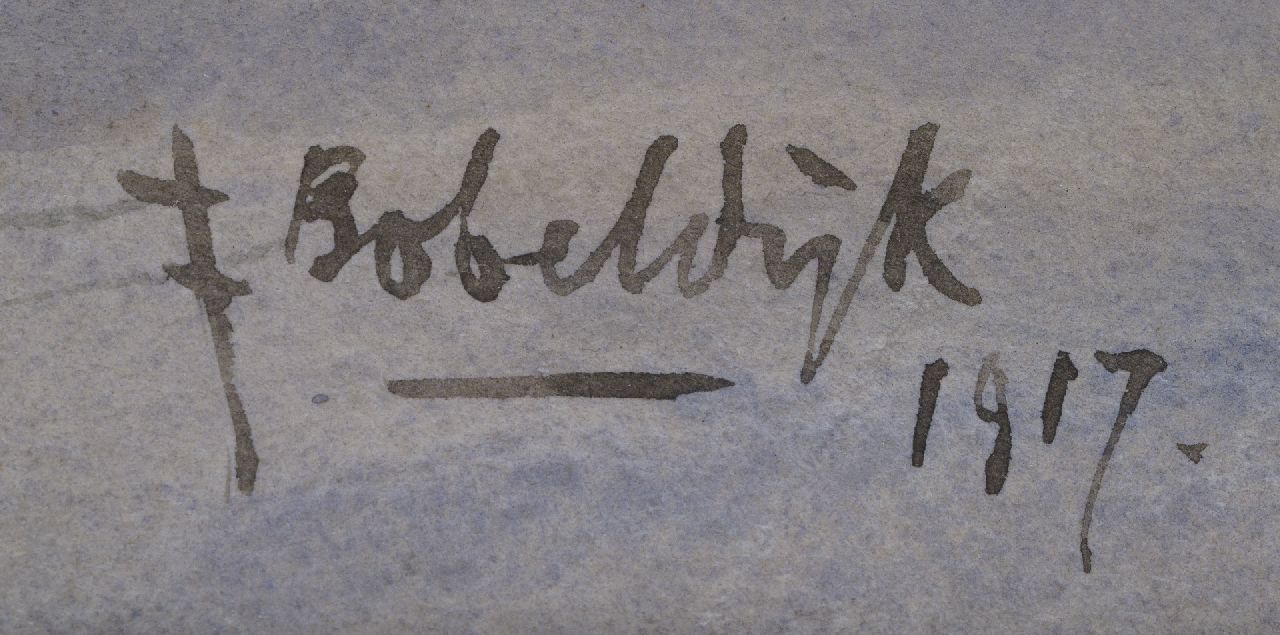 Felicien Bobeldijk signatures The Geldersekade from the Bantammerbrug, Amsterdam