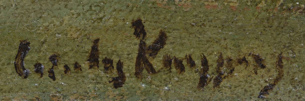 Cornelis Kuijpers signatures A farmer in a rowing boat at sunrise