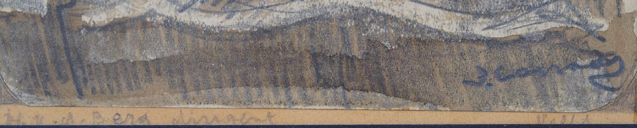 Ko Cossaar signatures The conductor H. v.d. Berg leading a orchestra