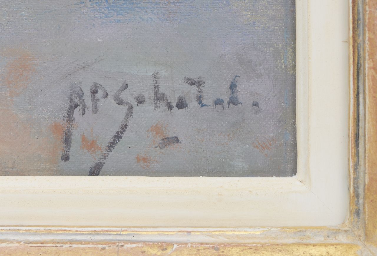 A.P. Schotel signatures The Leidseplein, Amsterdam, seen from 'Extase'