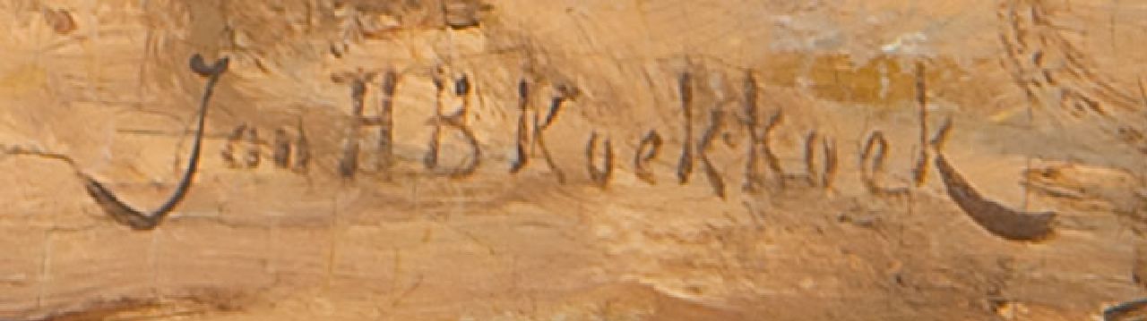 Jan H.B. Koekkoek signatures A fisherman's family on the beach of Scheveningen