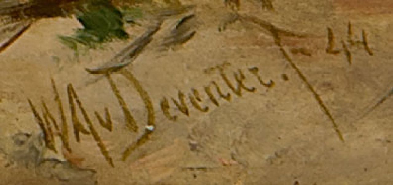 Willem van Deventer signatures Shipwreck on the beach of Katwijk