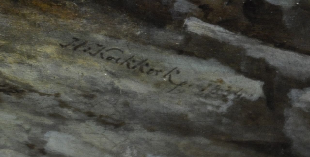 Hermanus Koekkoek signatures Shipwreck near a rocky coast