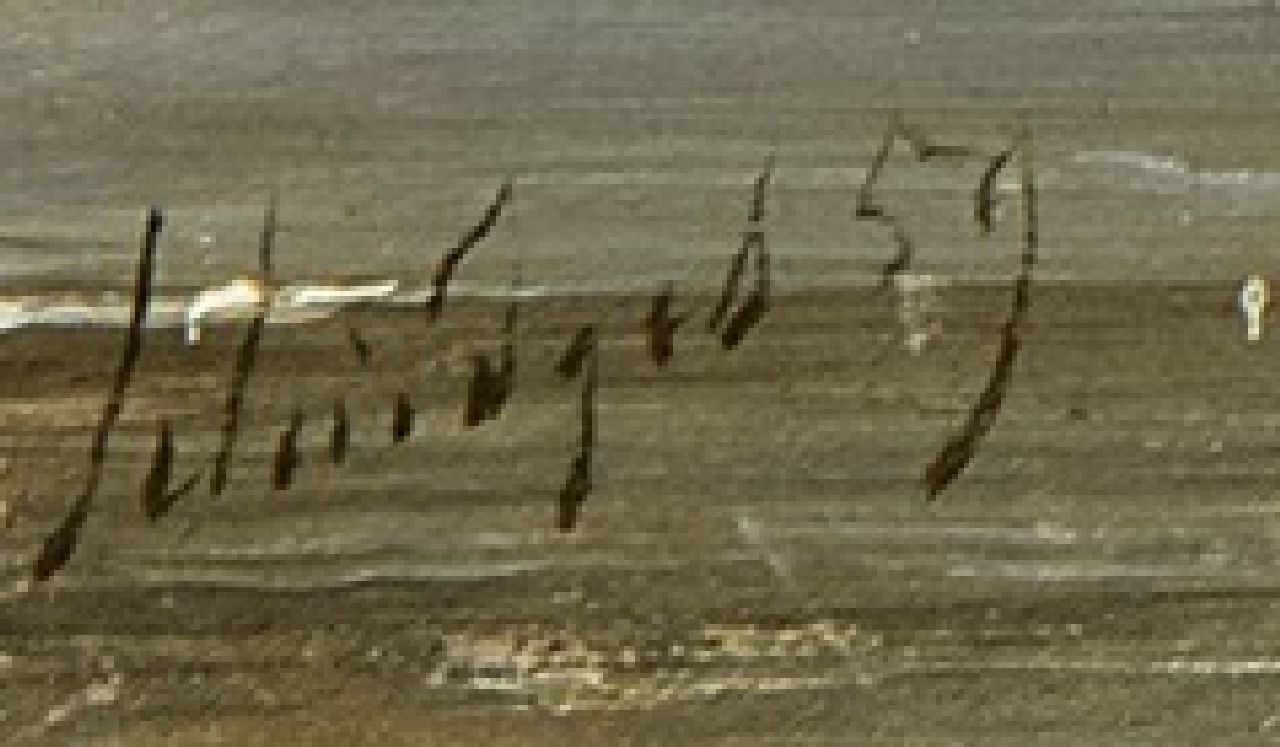 Petrus Paulus Schiedges signatures A sailing ship achored in a calm sea