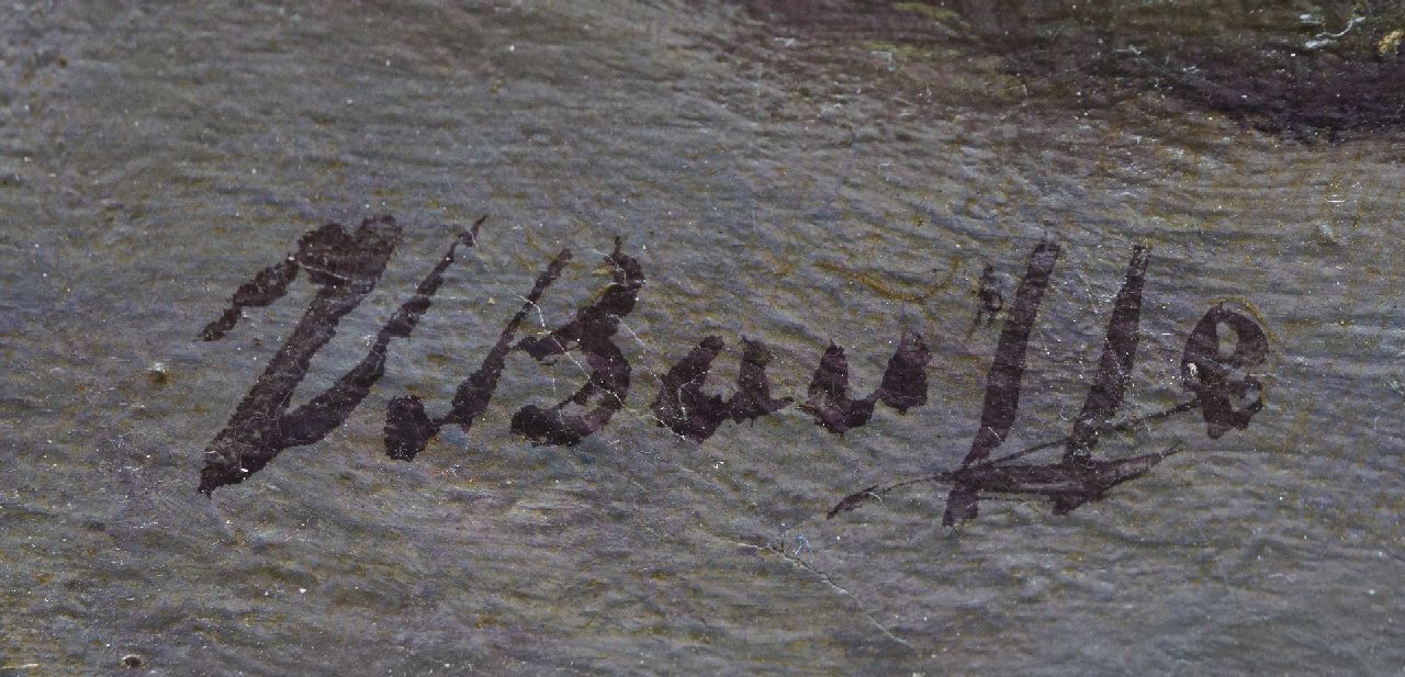 Victor Bauffe signatures Windmill on a canal