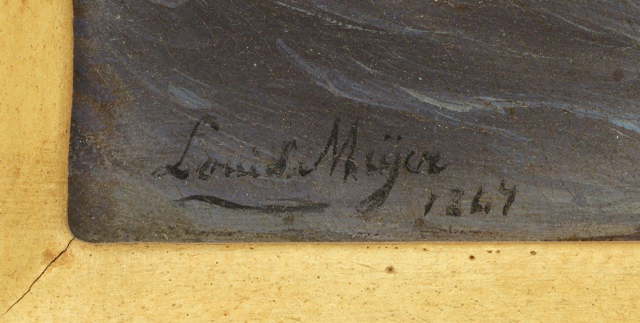 Louis Meijer signatures Fishing ships in the breakers