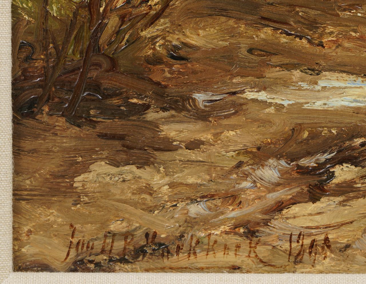 Jan H.B. Koekkoek signatures Strolling farmer with his dog