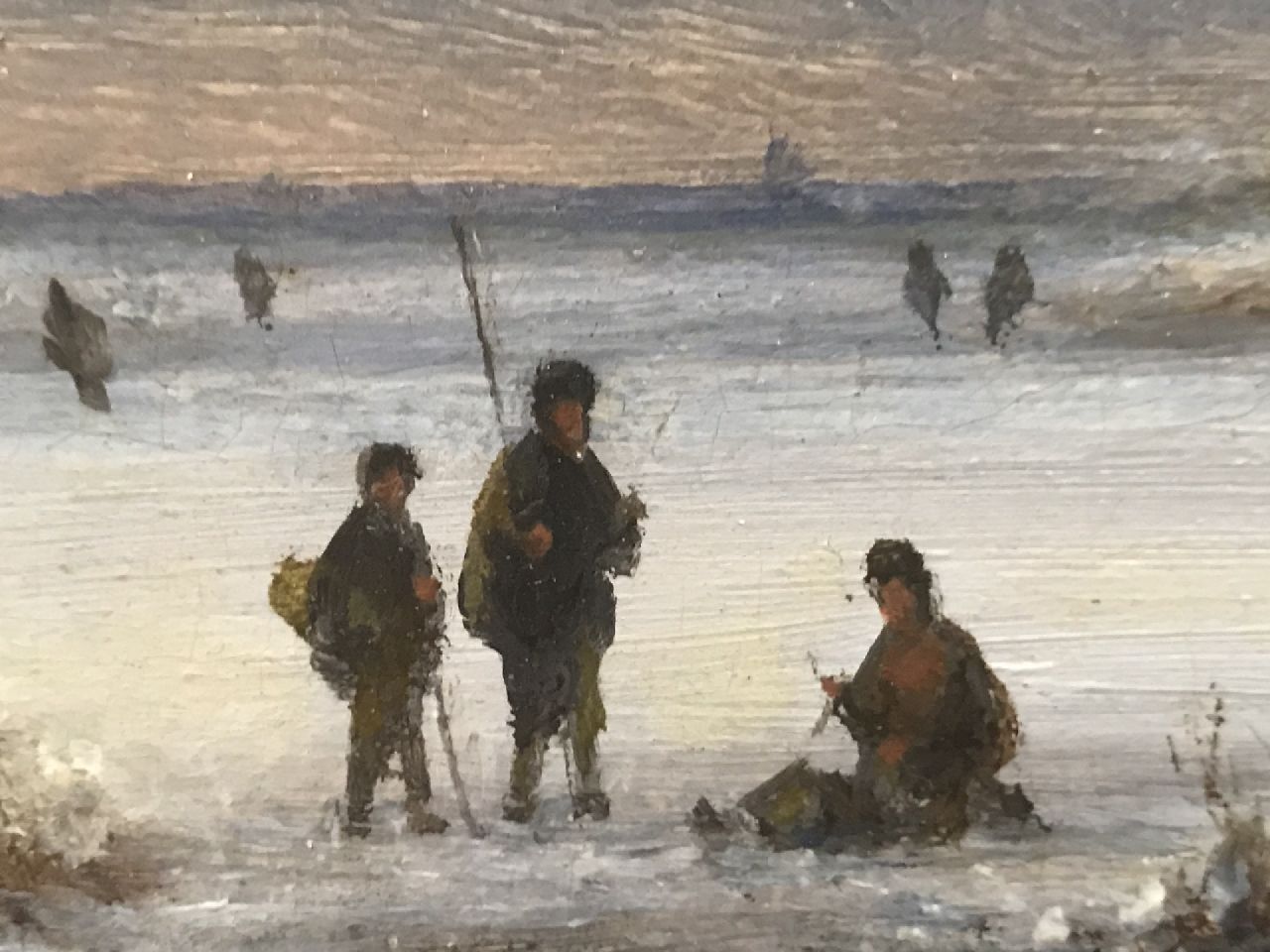 Lodewijk Johannes Kleijn signatures Winter landscape with fishermen on the ice