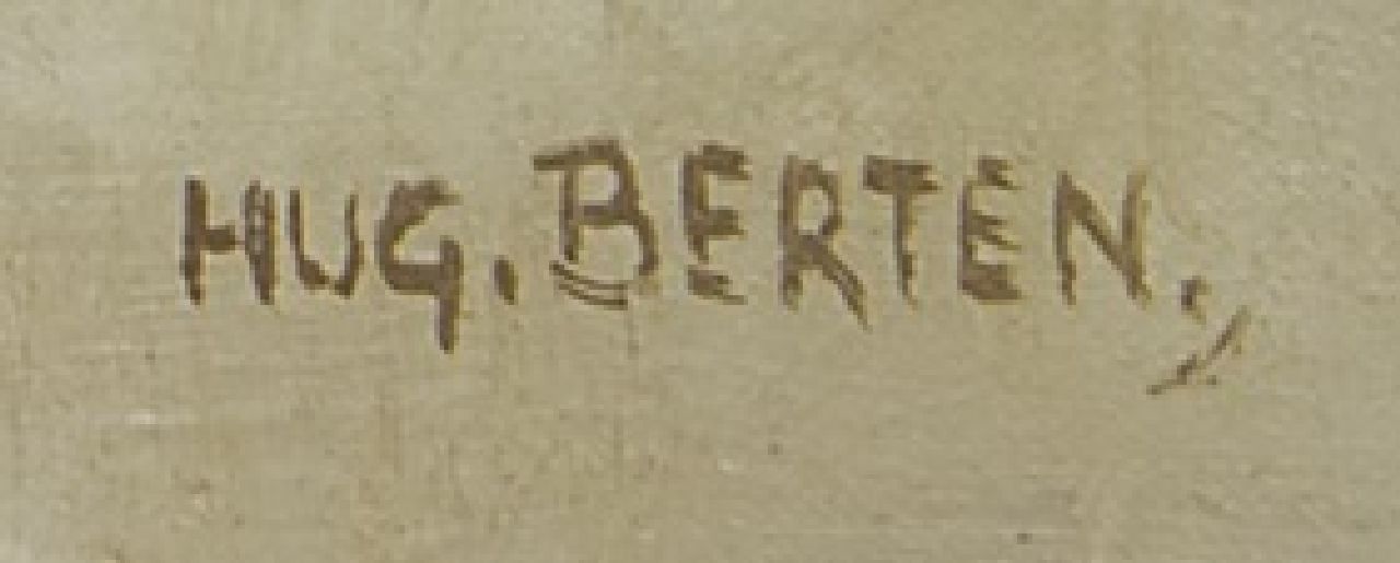 Hugo Berten signatures Poppies and cornflowers in a ginger pot